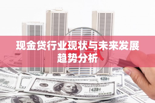 乐昌现金贷行业现状与未来发展趋势分析