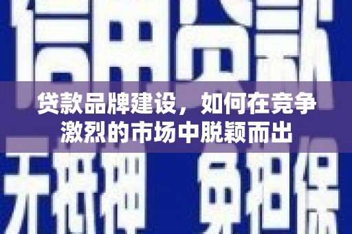 乐昌贷款品牌建设，如何在竞争激烈的市场中脱颖而出