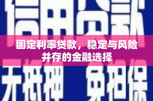 乐昌固定利率贷款，稳定与风险并存的金融选择