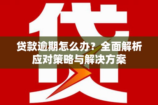 乐昌贷款逾期怎么办？全面解析应对策略与解决方案