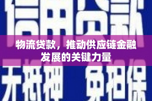 乐昌物流贷款，推动供应链金融发展的关键力量