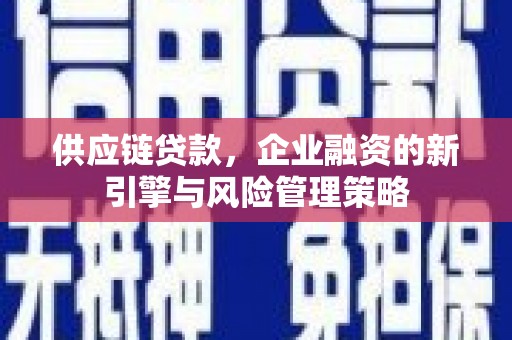 乐昌供应链贷款，企业融资的新引擎与风险管理策略