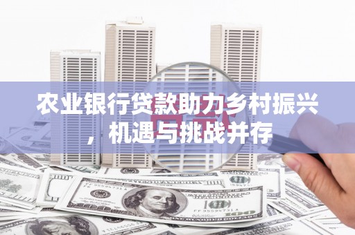 乐昌农业银行贷款助力乡村振兴，机遇与挑战并存