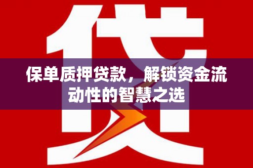 乐昌保单质押贷款，解锁资金流动性的智慧之选